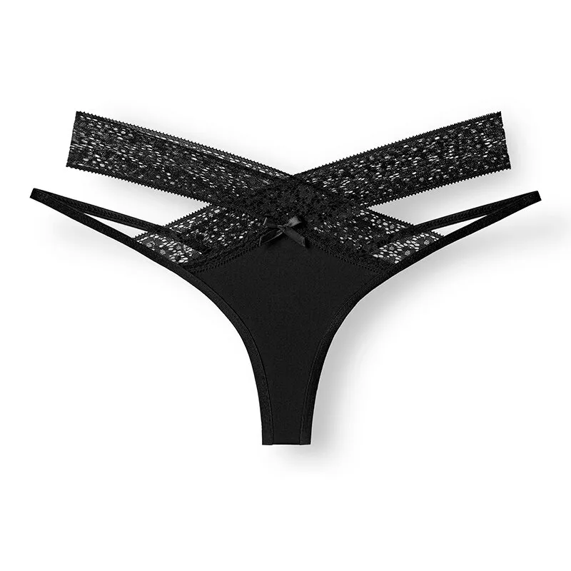 Sexy Lace Breathable Women's Thong with Cutouts - SF0987