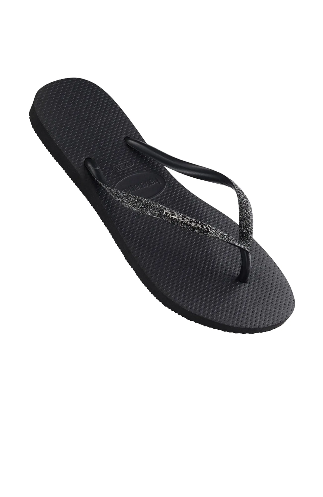 Slim Metal Logo Glitter Black Metallic Grey