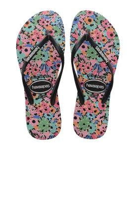 Slim Print Floral Ditsy Sand Grey