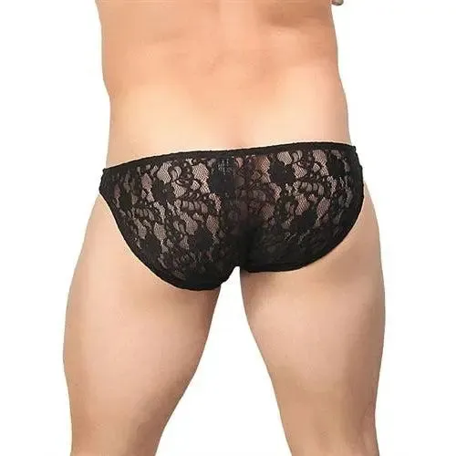 Stretch Lace Wonder Bikini - Large  - Black