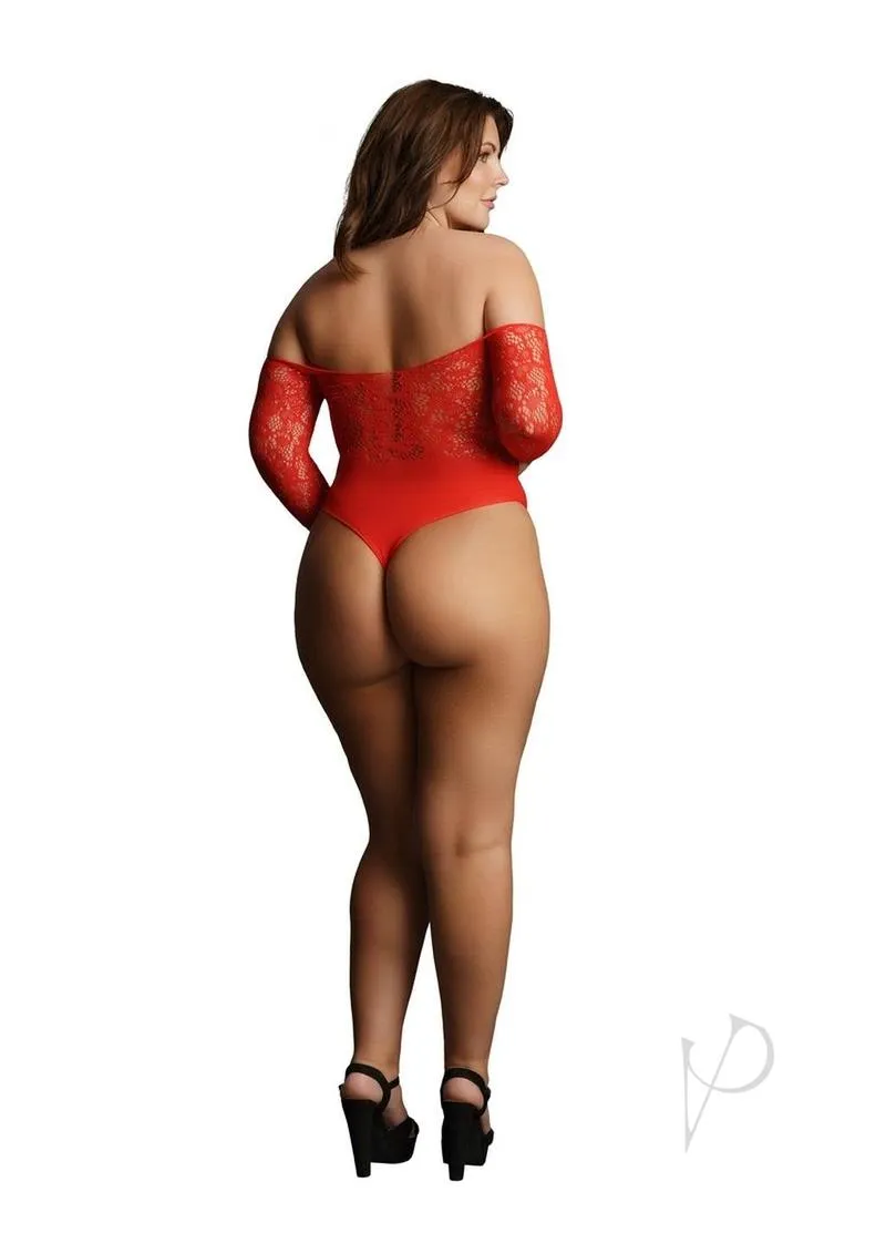 Suspender Rhinestone Pantyhose Qn Red