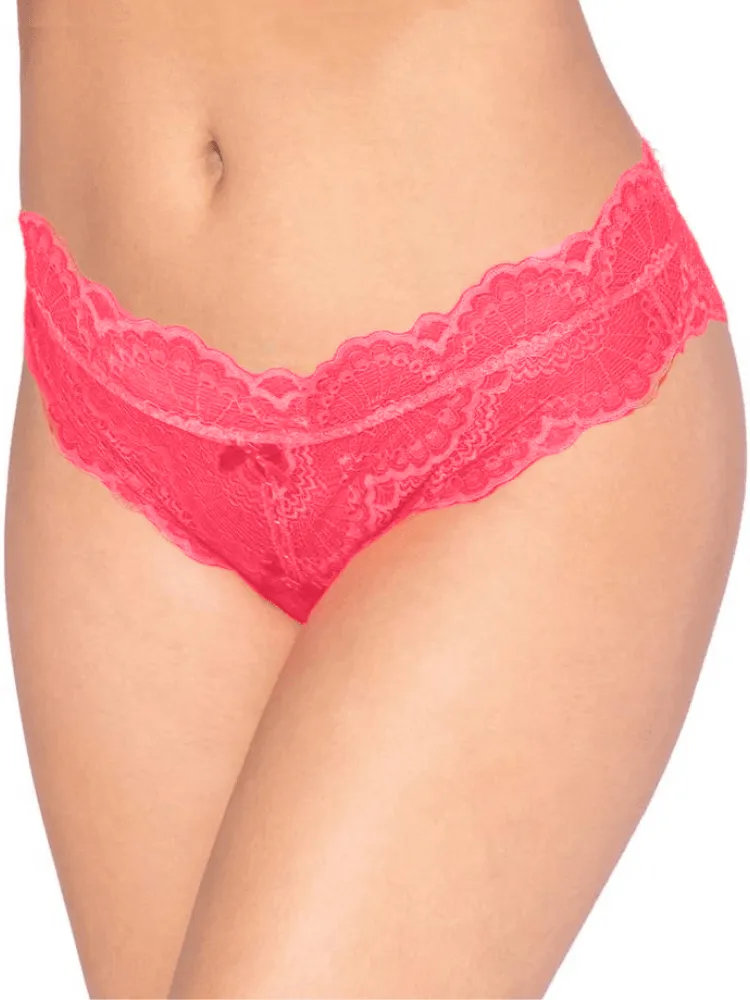 Tanga Open Crotch Coral Lace Panty