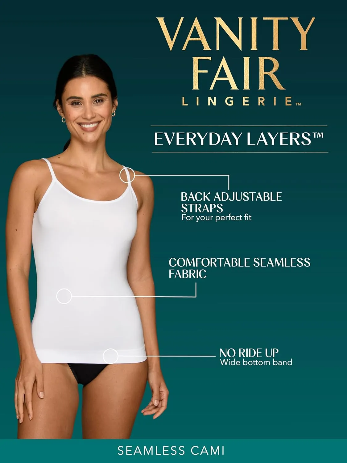 Vanity Fair Women's Camisole Tops, Everyday Layers, Tank Top for Women, Cami for Women