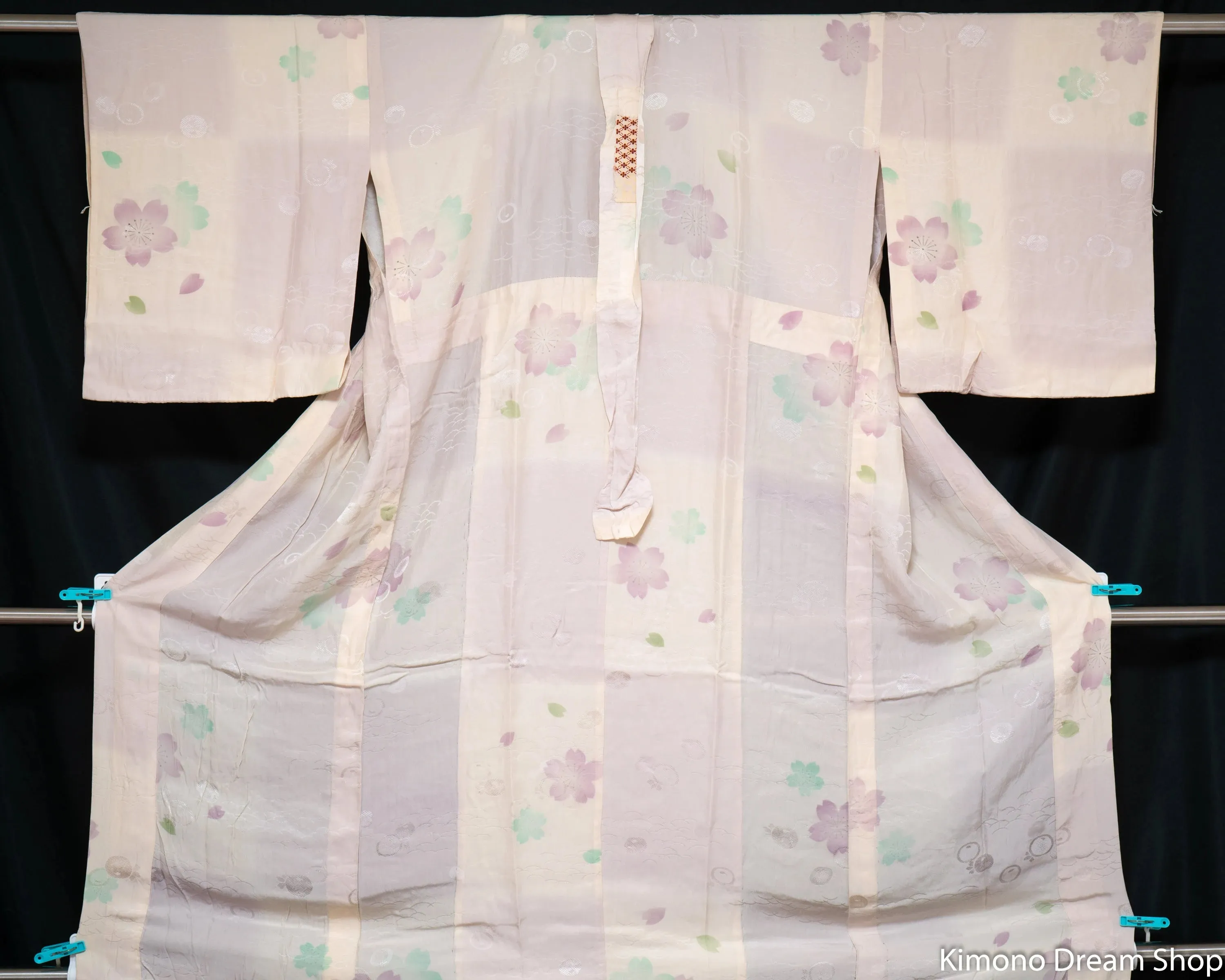 White Silk Juban - Soft, Lightweight, & Flowing - Vintage Women's Kimono Underwear - Purple Flowers