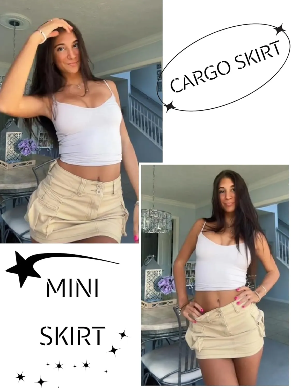 Women Denim Cargo Skirt Mini Low Waist Button Bodycon Y2K Flap Pockets Skirts