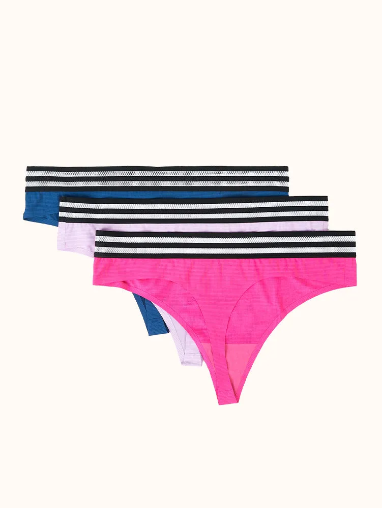 Women's Athletic Mesh Thong (3 Pack)