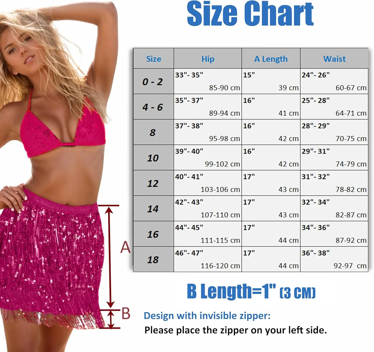 Yoody Full Skirt with Sequin Fringe for Women and Grils